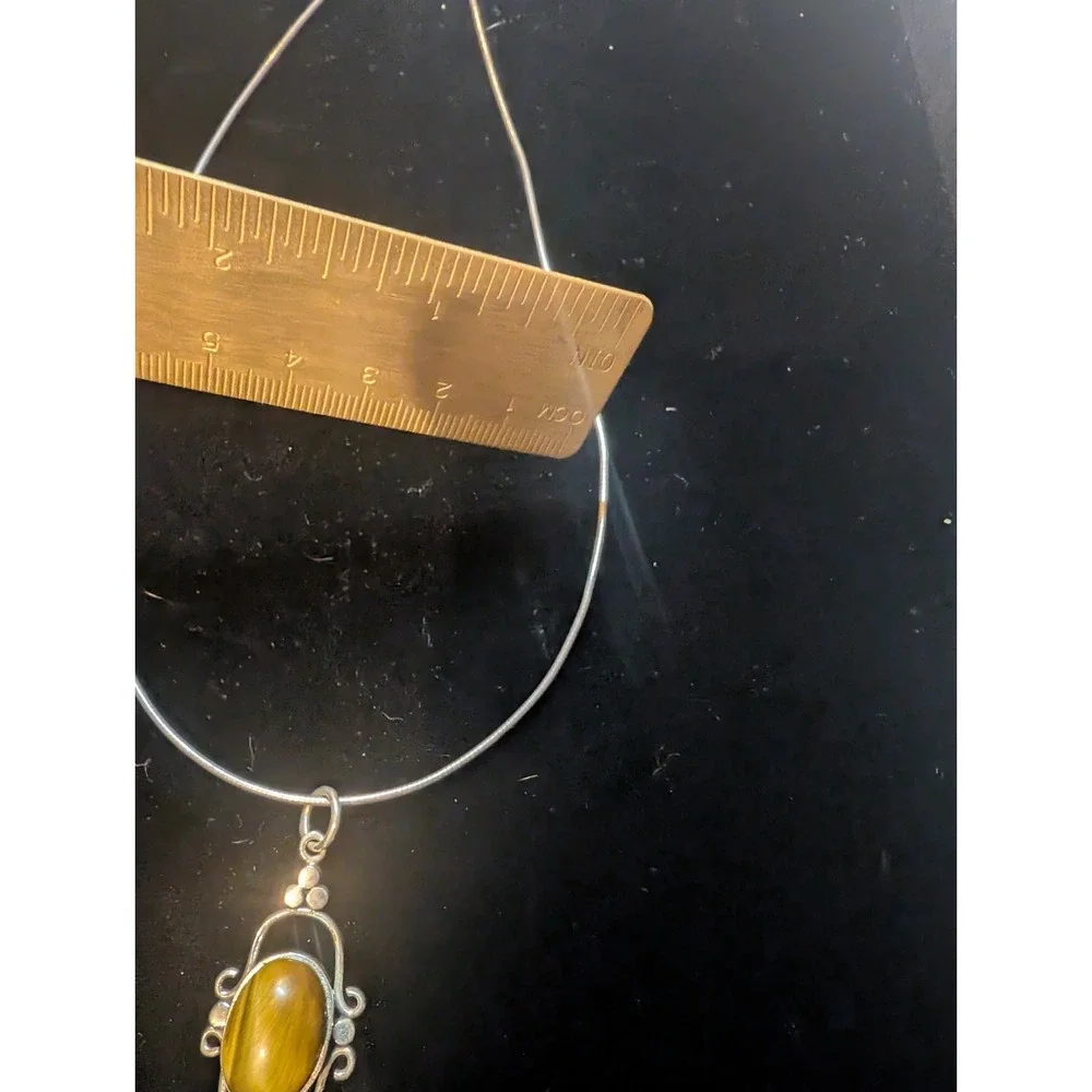 Sterling Silver Cabochon Tiger's Eye Necklace